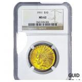 1911 $10 Gold Eagle NGC MS62