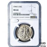 1944-S Walking Liberty Half Dollar NGC MS64