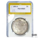 1891-S Morgan Silver Dollar PGA MS63