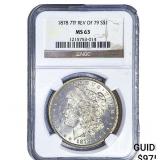 1878 7TF Morgan Silver Dollar NGC MS63 Rev of 79
