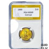 1990 1/4oz $10 Gold Eagle PGA MS69