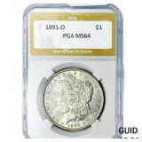 1891-O Morgan Silver Dollar PGA MS64
