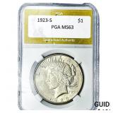 1923-S Silver Peace Dollar PGA MS63