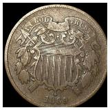 1869 Two-Cent Piece NEARLY UNCIRCULATED