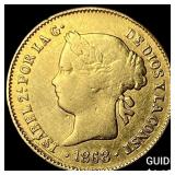 1868 Philippines Gold 1 Peso .0476 AGW