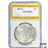 1897-S Morgan Silver Dollar PGA MS64