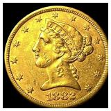 1882 Liberty Head Gold $5 Half Eagle CHOICE  AU