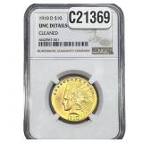 1910-D $10 Gold Eagle NGC UNC