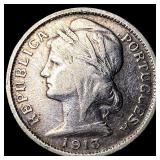 1913 Portugal Silver 20 Centavos