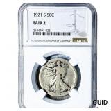 1921-S Walking Liberty Half Dollar NGC F2