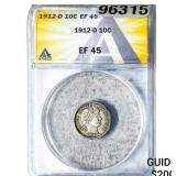 1912-D Barber Dime ANACS EF45