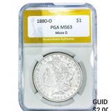 1880-O Morgan Silver Dollar PGA MS63 Micro O
