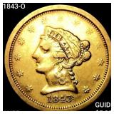1843-O $2.50 Gold Quarter Eagle HIGH GRADE+