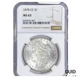 1878-CC Morgan Silver Dollar NGC MS63
