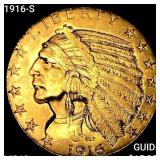 1916-S $5 Gold Half Eagle CHOICE BU