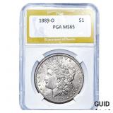 1888-O Morgan Silver Dollar PGA MS65