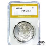1881-S Morgan Silver Dollar PGA MS64