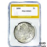 1890 Morgan Silver Dollar PGA MS63