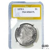 1878-S Morgan Silver Dollar PGA MS64 PL