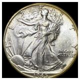 1945-D Silver Walking Liberty Half Dollar  UNCIRC