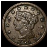 1844 Braided Hair Large Cent LIGHTLY CIRCULATED