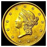 1854 $1 Gold Indian Princess Head Type 2 UNCIRCULA