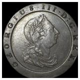 1797 Great Britain Cartwheel Penny NEARLY UNCIRCUL