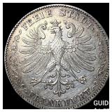 1843 German States Frankfurt Silver 2 Thaler