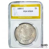 1880-S Morgan Silver Dollar PGA MS64