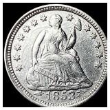 1853 Arrows Seated Liberty Half Dime ABOUT UNCIRCU