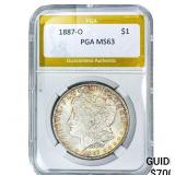 1887-O Morgan Silver Dollar PGA MS63