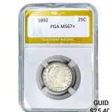 1892 Barber Quarter PGA MS67+