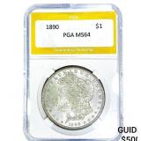 1890 Morgan Silver Dollar PGA MS64