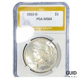 1922-D Silver Peace Dollar PGA MS64
