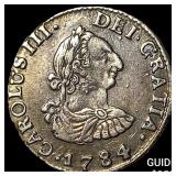 1784-PR Bolivia Charles III Silver 1/2 Real