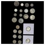 [23 Coins] 1854-1944 U.S. Mixed Coin Lot 10C-50C