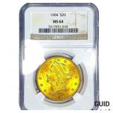 1904 $20 Gold Double Eagle NGC MS64