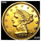 1846 $2.50 Gold Quarter Eagle UNCIRCULATED