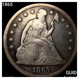 1865 Seated Liberty Dollar HIGH GRADE+