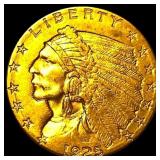 1925-D Gold Indian Head $2.5 Quarter Eagle  UNCIR