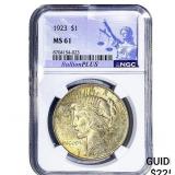 1923 Silver Peace Dollar NGC MS61