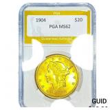 1904 $20 Gold Double Eagle PGA MS62