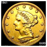 1861 $2.50 Gold Quarter Eagle CLOSELY UNCIRCULATED