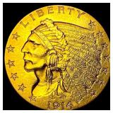 1914-D Indian Head $2.50 Gold Quarter Eagle  UNCI