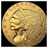 1915 Indian Head Gold $2.5 Quarter Eagle UNCIRCULA