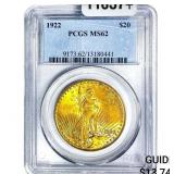 1922 $20 Gold Double Eagle PCGS MS62