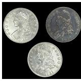 [3 Coins] 1827-1834 Capped Bust Half Dollar