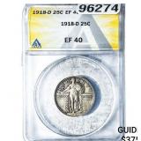 1918-D Standing Liberty Quarter ANACS EF40