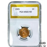 1905 Indian Head Cent PGA MS65 RD