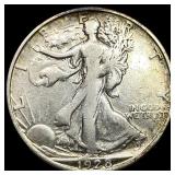 1928-S Silver Walking Liberty Half Dollar NEARLY U